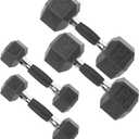 CAP Barbell CAP 50 lbs Coated Dumbbell Set with Comfort handles, 5LBx2, 20lbx2