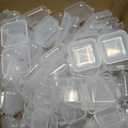 Chunful 100 Pack Mini Clear Plastic Jewelry Box Earring Organizers Small Storage Containers with Hinged Lid for Earrings Pearl Bracelets and Small Accessories