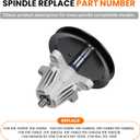 42 inch Deck Rebuild Kit 918-04822 Spindle Assembly Fit for Cub Cadet LTX1040 LTX1042, for Craftsman LT2000 LT1500, Includes 618-04889 Spindles 918-04950, Pulleys 756-04129, 1/2" x 96" Belt 754-04060