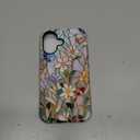 Case Compatible with iPhone 16,Fall Prevention Bright Hybrid 2-Layer Hard Shell Phone Case for Girls Boys,Stained Glass Bloom Flower