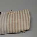 jinchan Tie Top Linen Kitchen Curtains 24 Inches Striped Tier Curtains Farmhouse Modern Cafe Style Small Window Treatments Airy Light Filtering Rod Pocket for Living Room Bathroom 2 Panels Tan