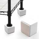 Bonsicoky 4 Pcs Self-Adhesive Furniture Bed Risers, Square Heavy Duty Carbon Steel Table Sofa Risers Adds 2" Height with Felt Pad,White