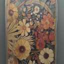 Aurlan Boho Burnt Orange Terracotta Wildflowers Framed Wall Art(40"x20"), Abstract Floral 3D Textured Canvas Artwork, Large Modern Vintage Botanical Nature Art Wall Decor for Home Office Living Room Bedroom