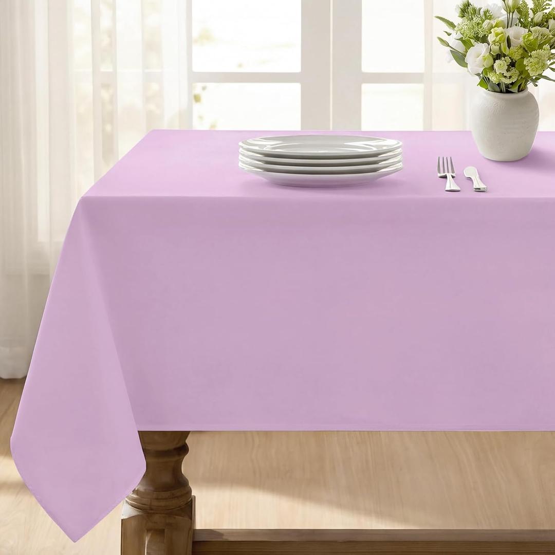 Softalker Rectangle Tablecloth, Waterproof & Stain Resistant Square Table Cloths Wrinkle Free Fabric Washable 210GSM Polyester Table Cover for Spring/Party/Outdoor - 54 x 54 inch,Lavender
