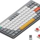 nuphy Air75 V2 Portable 75% Mechanical Keyboard, Wireless Keyboard, Supports Bluetooth/2.4G/USB-C RGB Gaming Keyboards, Compatible with Windows/Mac OS/Linux Systems Grey-Gateron Red Switch