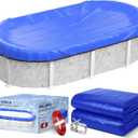 12 x 24FT Oval Pool Cover 500D Extra Thick Above Ground Pool Cover Blue, 28' x 16'