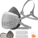 RANKSING Respirator Mask with Filters to Against Dust Gases Fumes Asbestos Organic Vapors Chemicals while Painting Spraying Sanding Welding Construct and Work Portable Protection PPE