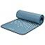 Retrospec Solana Yoga Mat 1" Thick With Nylon Strap For Men & Women - Non Slip Exercise Mat For Home Yoga, Pilates, Stretching, Floor & Fitness Workouts, Ocean Blue