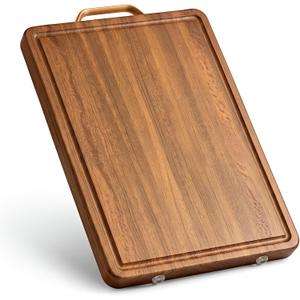 Wood Cutting Board for Kitchen, Thick Heavy Duty Wooden Chopping Block with Juice Groove, Solid Hardwood Carving Board for Meat & Cheese, Perfect for Charcuterie 17.7"*11.8"*0.98"