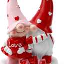 Valentines Gnomes Decor - Valentine Gnome Figurines Decorations for Home Table Ornaments Sweet Valentines Gifts for Him Her (Red-pink)