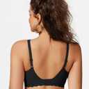 COCOMARTS Jelly Bras for Women No Underwire Scalloped Push Up Seamless Full Coverage Plunge Bralettes Wireless Tshirt Bras Black Medium