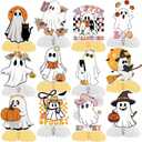 12 PCS Halloween Ghost Honeycomb Centerpieces, Cute Halloween Ghost Birthday Party Decorations Ghost Table Centerpieces Decorations for Kids Boys Girls Baby Shower