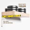 2pcs Floating Shelf Bracket Heavy Duty,Decorative Floating Shelf Hardware Hidden Black Metal Fireplace Mantel Brackets (43"X4"X1.0" with Tools)