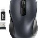 Trueque Wireless Mouse for Laptop, 2.4GHz Ergonomic Computer Mouse with Back & Forward Buttons, 3 Adjustable DPI Levels, 6 Buttons, Optical USB Cordless Mice for Windows PC (Gray, 1 Pack)