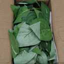 Mkono Fake Hanging Plants with Ceramic Pot, 26" Realistic Artificial Plants for Home Decor Indoor Faux Green Leaf Plant with Modern White Planter for Desk Shelf Bathroom Decoration (Pothos)