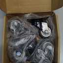 1.5 Inch Caster Wheels for Furniture, Small Casters Set of 4, Load 400lbs Swivel Plate Black Castors, Roller Wheels for Table and Workbench Cabinet Baby Bed (with Screws)