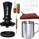 22 PCS 51mm Espresso Accessories Kit, 51mm Spring Loaded Calibrated Espresso Coffee Tamper Set with Tamper Mat, WDT Tool, Latte Art Kit, Frothing Pitcher and Towel for Coffee Making (51mm)