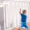 tupi Banister Guard for Baby - 10ft Lx 3ft H, Premium Balcony Netting for Pets, Child Safety Net, Stair Railing Proof Mesh for Kids, Toys, Pets - White