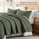 WDCOZY California Oversized Cal King Size Quilt Bedding Sets with 2 Pillow Shams, Lightweight Soft Bedspread Coverlet Bed Cover for All Season, 3 Pieces, 116x106 inches, Moss Green