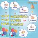 2 Pack Washing Your Hands Poster, Tear-resistant and Water-resistant Hand Washing Signs for Kids, 1411 Inch Give Your Hands Poster for Classroom, How to Wash Your Hands Instruction Posters