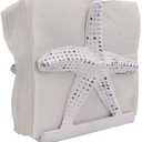 Nautical Starfish Lunch Dinner Metal Napkin Holder Kitchen Beverage Cocktail Ocean Coastal Napkin Holder By The Metal Magician (Distressed Pink)