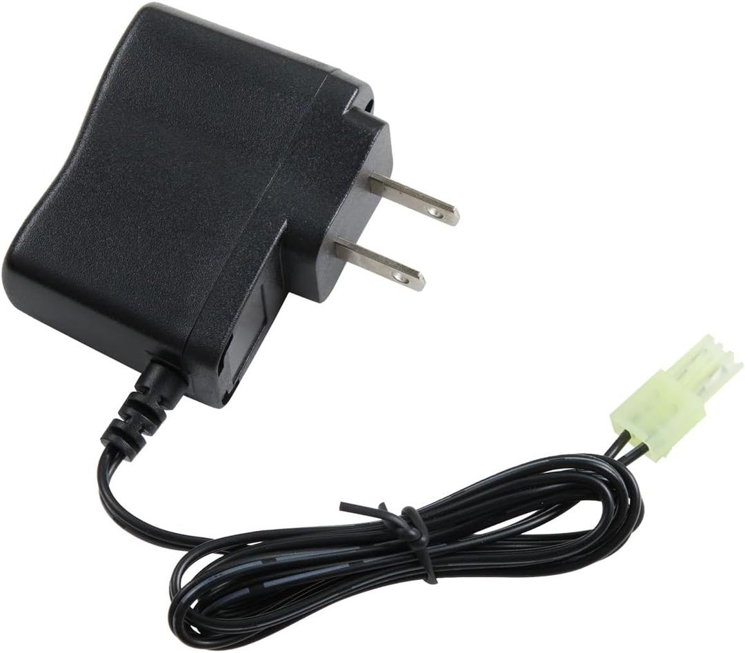 Lancer Tactical Airsoft RC Battery Charger for 9.6V (8S) NiMH/NiCd Battery Packs, 12V 400mA AC Plug Charger w/Standard Mini Tamiya Connector