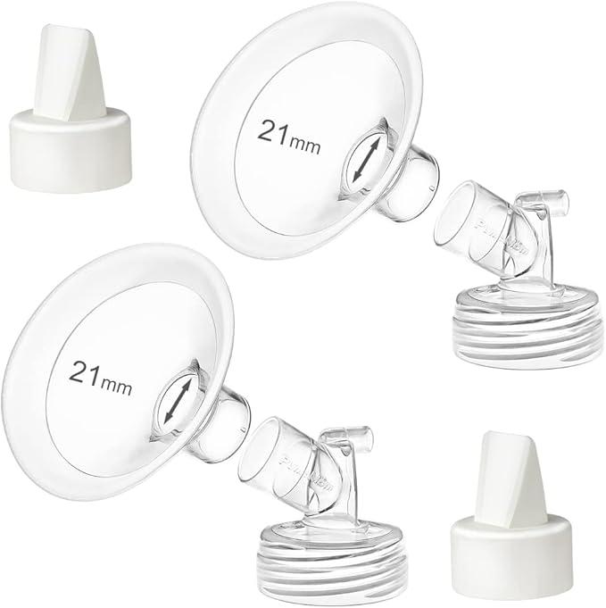PumpMom-us 21mm Flanges Compatible with Spectra S2 S1 9 Plus Breast Pumps Accessories, Replacement Breast Shield for Spectra Pump Parts and 21 mm Flange