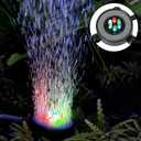 NICREW Multi-Colored LED Aquarium Bubbling Stone Disk, Round Fish Tank Bubbler with Auto Color Changing LEDs