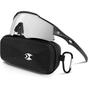 suoso Sports Cycling Sunglasses for Men: Lightweight UV Protection Polarized Sun Glasses for Youth Baseball Softball Running