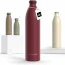 LARS NYSM Stainless Steel Insulated XL Water Bottle 12 oz 17 oz 25 oz 34 oz 51 oz | Insulated Thermo Flask for Hot and Cold Beverages | Leakproof Drinking Bottle (Berry Red, XL 50.7 oz) (50.7 Ounces)