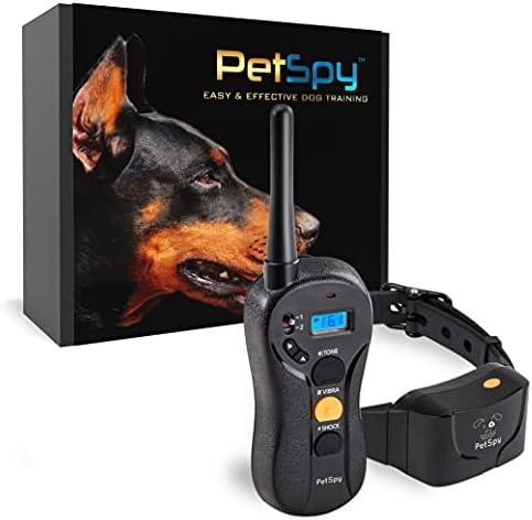PetSpy Shock Collar for Dogs-Waterproof Dog Shock Collar with Remote Control,Vibration,Electric Shock,Beep-E Collar for Dogs Training,Collar with Remote for 10-140 LBS