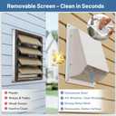 6 Inch Dryer Vent Cover Outside, Galvanized Steel Exterior Hooded Wall Vent Cover with Removable Screen & Cushioned Backdraft Flap, Exhaust Vent for House Through-Wall Dryer Vent Kit (White - 6 Inch)