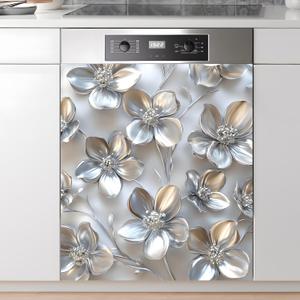 Dishwasher Magnet Sticker Cover Panel Decal Refrigerator Magnetic Sticker Decorative for Kitchen Decoration,Fridge Door Cover,Home Appliances Decor Stickers 23"x26"