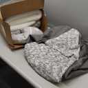 Furhaven Orthopedic Dog Bed for Large Dogs w/ Removable Bolsters & Washable Cover, For Dogs Up to 95 lbs - Two-Tone Plush Faux Fur & Suede L Shaped Chaise - Stone Gray, Jumbo/XL