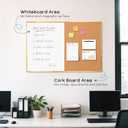 White Board Cork Board Combo, 36'' x 24'', Magnetic Dry Erase Board and Pin Board for Wall, Gold Aluminum Frame Bulletin Board for Home Office School with Accessories