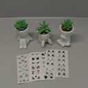 Der Rose 3 Pack Fake Plants Artificial Succulents Plants for Room Bathroom Home Office Desk Accessories Decor for Women (White)
