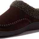Dearfoams mens Breathable Memory Foam Slip on Marshall Indoor House Shoe Moccasin Slipper (13-14, Coffee)