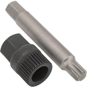 Alternator Decoupler Pulley Tool, Alternator Pulley Wrench 33 Teeth Spline Socket T50 Drill Bit Puller Remover Tool