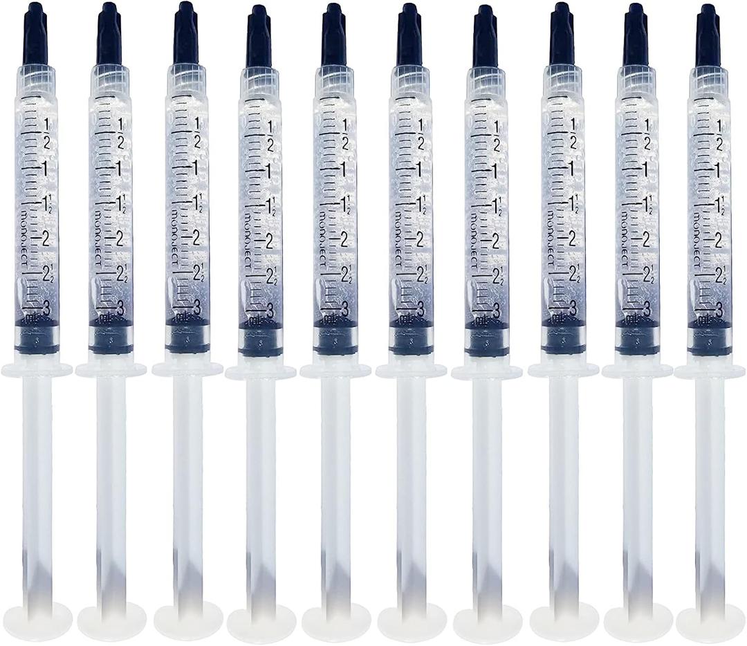 Bright White Smiles - Teeth Whitening Gel Refill Kit - 10 Tubes 44% Carbamide Peroxide Tooth Whitener Formula