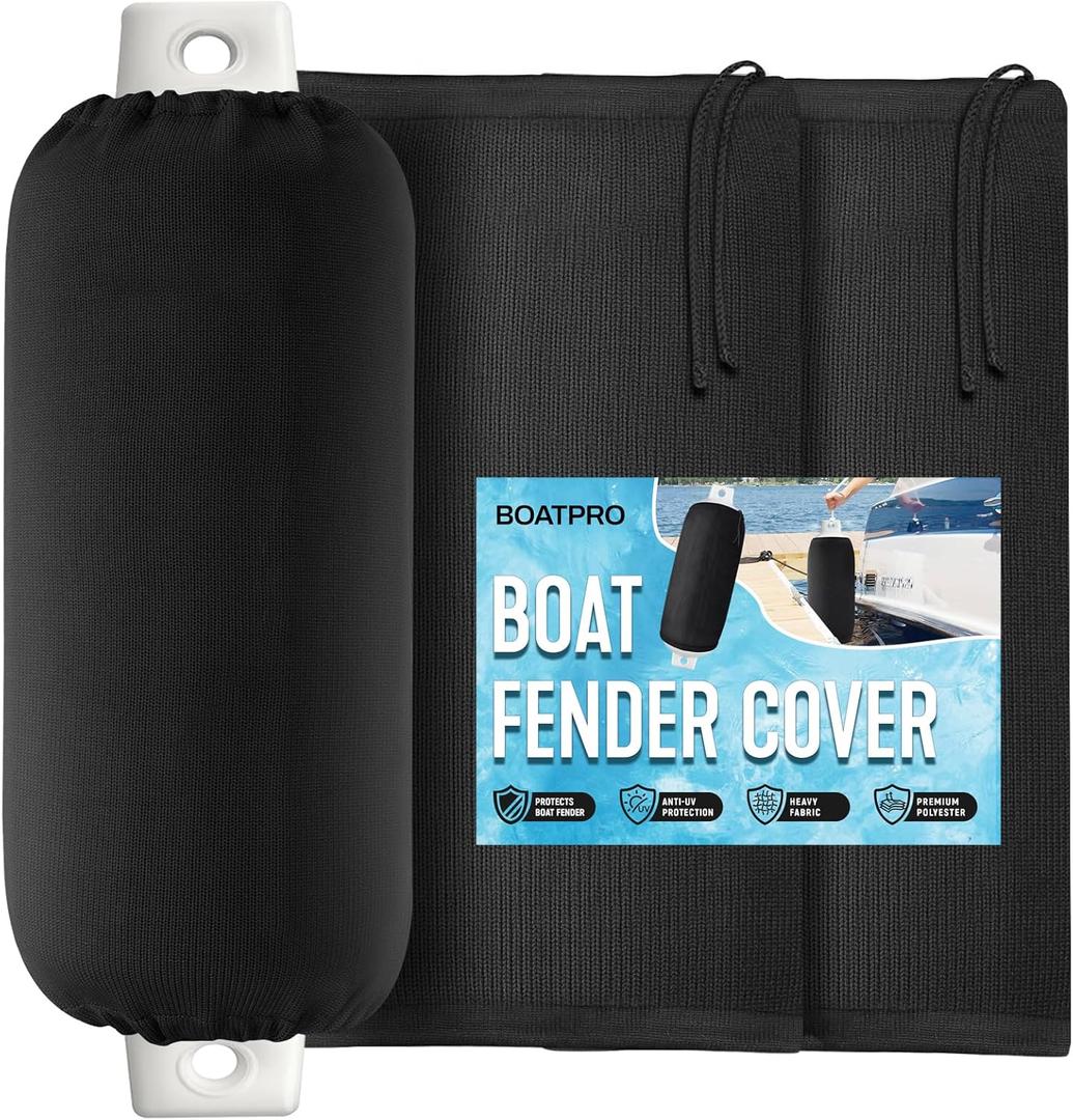 Boat Fender Covers, Boat Bumper Covers for Center Rope Tube Style Fenders, Several Size Marine Fender Covers (Boat Fender Not Included) (8 * 22")