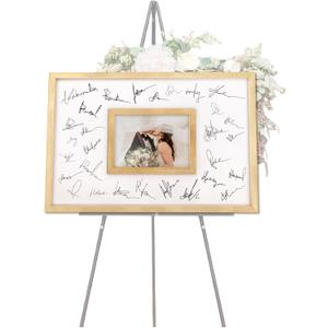 Wedding Guest Book Alternative, Guestbook Wedding Reception, Wedding Decorations, 12.6" x 17" Framed and Hangable for Wedding/Baby Show/Graduation/Retirement