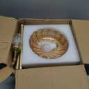 Gold Arc Floor Lamp for Living Room Bedroom, Adjustable Unique Modern Floor Lamps with Remote, Vintage Glass Standing Lamp with Dimmable Bulb, Bright Flower Brass Tall Lamp for Corner Office