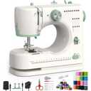 Sewing Machine for Beginners,Double Needle Sewing Machine for Adults,16 Strings of Weaving Dreams,Adjustable Sewing Speed,Suitable for Daily Sewing at Home (White-2)