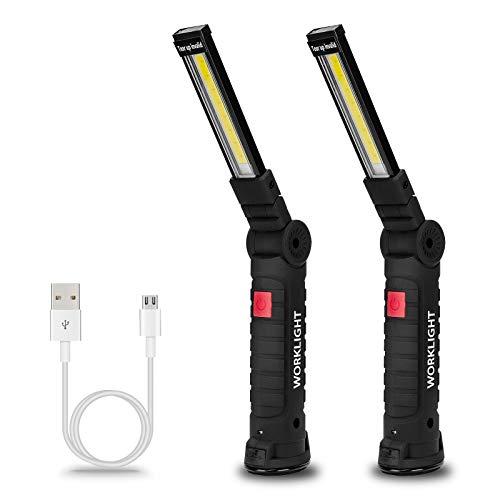 Lmaytech Tool Gifts for Men 1Pack Rechargeable LED Work Lights with Magnetic Base, 360° Rotation,Versatile Lighting for Repairs, Outdoors,Christmas Gifts,Stocking Stuffers Mens Gifts