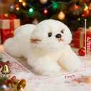 HollyHOME Maltese Stuffed Animal Realistic Maltese Dog Plush Toy Pet Fluffy Little Stuffed Puppy Dog Toys Gift for Kids 15 inches White