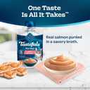 Blue Buffalo Tastefuls Purees Salmon Cat Food Topper, 3 oz, 12 ct | Resealable Twist Cap, Serve Over Food or as a Snack, Cat Food Complement (EXP 10/10/27)