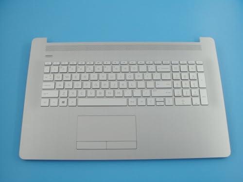 Bayjebu Parts for HP 17-BY 17T-BY 17.3" Palmrest Keyboard Bezel US-English Backlit with Touchpad fit ODD Version Silver L92787-001