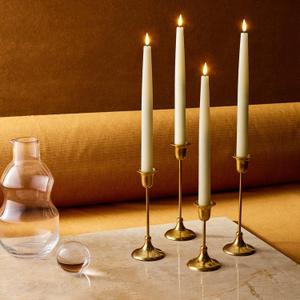 LampLust Flameless Taper Candles, Realistic 3D Flame with Wick, 11 Inch, 4 Pack, Ivory Real Wax, Flickering Flameless Candle LED, Remote & Timer Included, Home Decor, Mantel & Wedding Centerpieces
