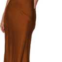 Women's 2025 Summer Satin Backless Elegant Dress for Wedding Guest Silk Sleeveless Cowl Neck Party Formal Maxi Dresses (M)