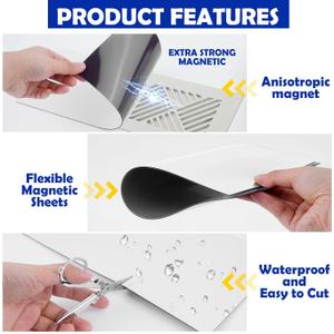 Magnetic Vent Covers, Air Vent Covers, 8" x 12", Ultra Thick 55mil, High Strength Magnetic, Strong Vent Covers for Home Floor, Ceiling, Wall Registers, HVAC, AC, RV, and Heater Vents (4pack)
